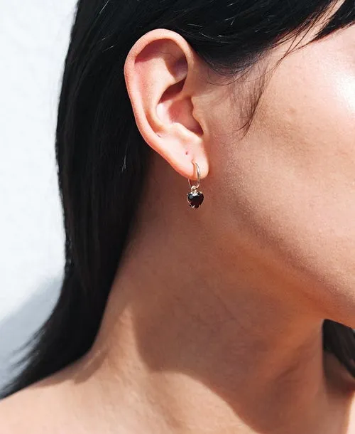 Meadowlark Jewellery Meadowlark - Heart Jewel Signature Hoops - Gold Plated