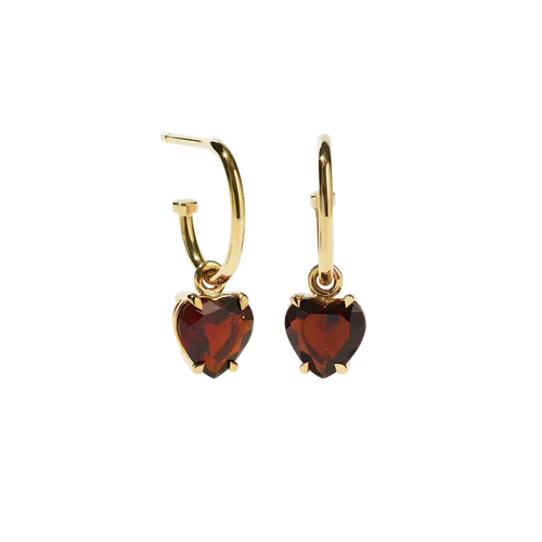 Meadowlark Jewellery Meadowlark - Heart Jewel Signature Hoops - Gold Plated
