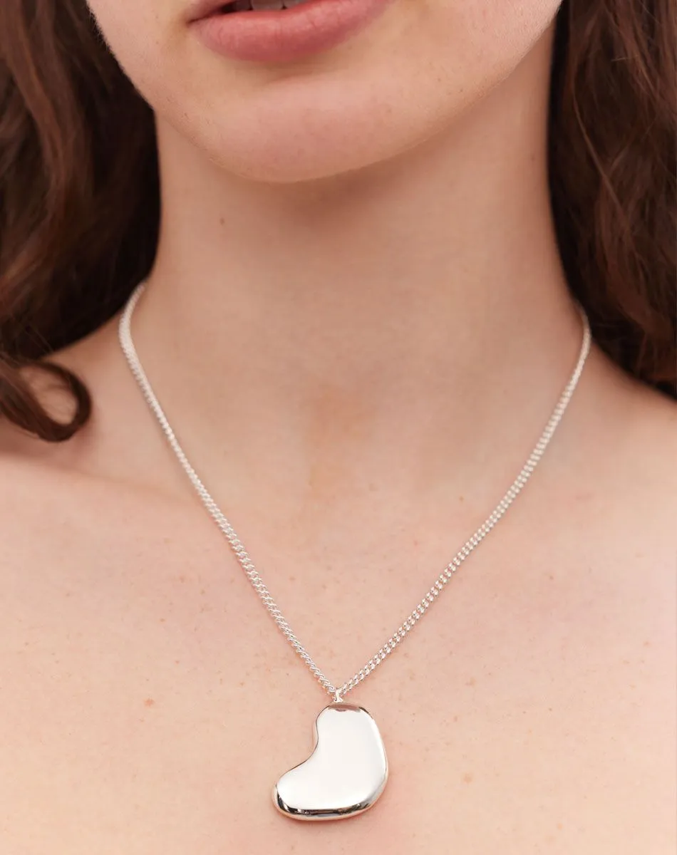 Meadowlark Jewellery Meadowlark - Lava Heart Necklace Large Silver