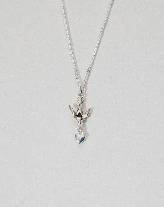 Meadowlark Jewellery Meadowlark - Love Dove Necklace Set Silver Garnet