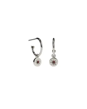 Meadowlark Jewellery Meadowlark - Lulu Signature Hoops In Sterling Silver & African Garnet