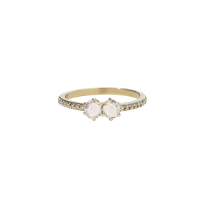 Meadowlark Jewellery Meadowlark Luna Ring .05ct - 9ct Yellow Gold, Morganite & White Diamond