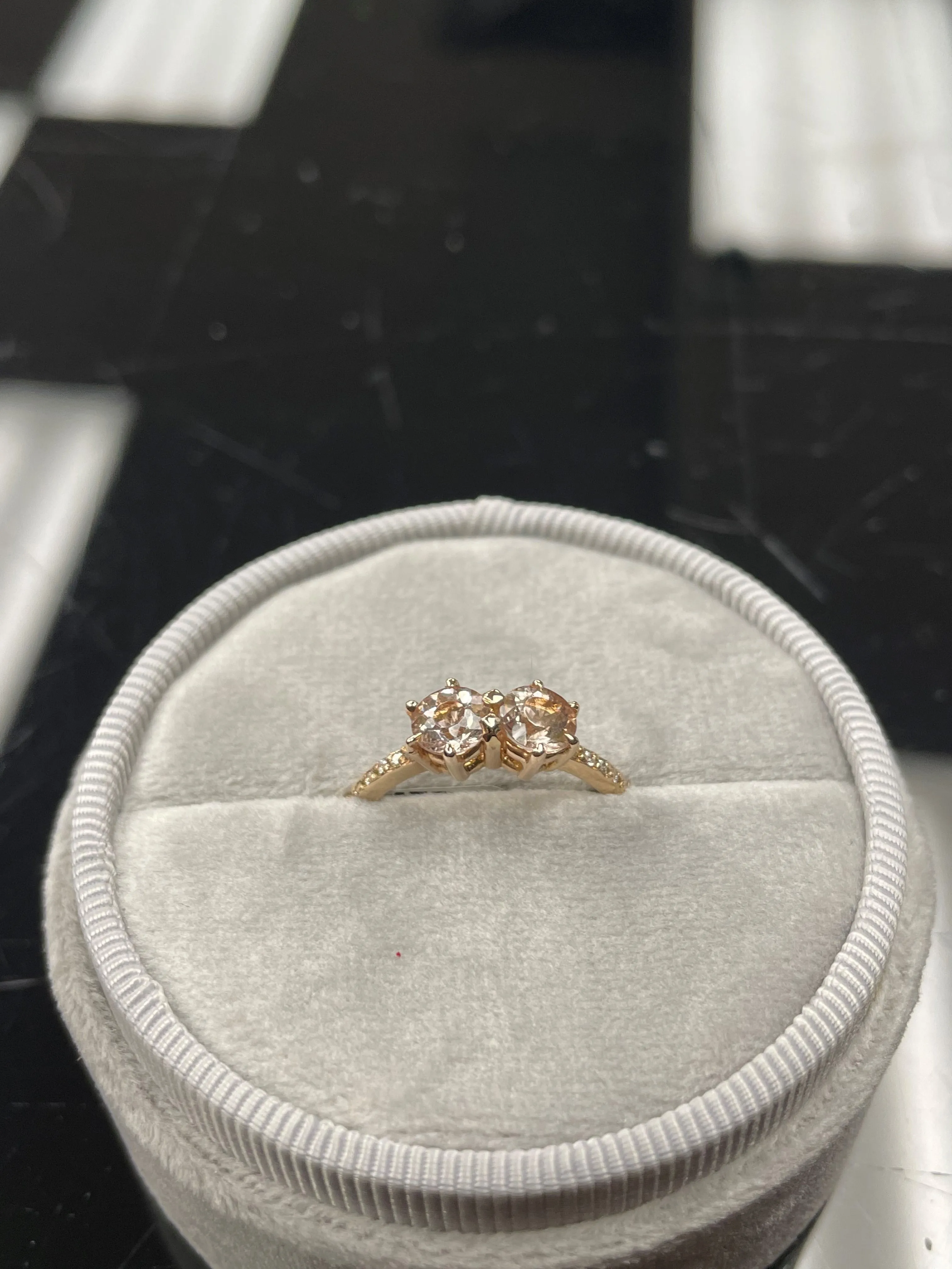 Meadowlark Jewellery Meadowlark - Luna Ring 9ct Rose Gold Morganite & White Diamond