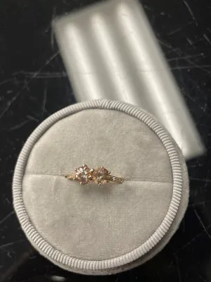 Meadowlark Jewellery Meadowlark - Luna Ring 9ct Rose Gold Morganite & White Diamond