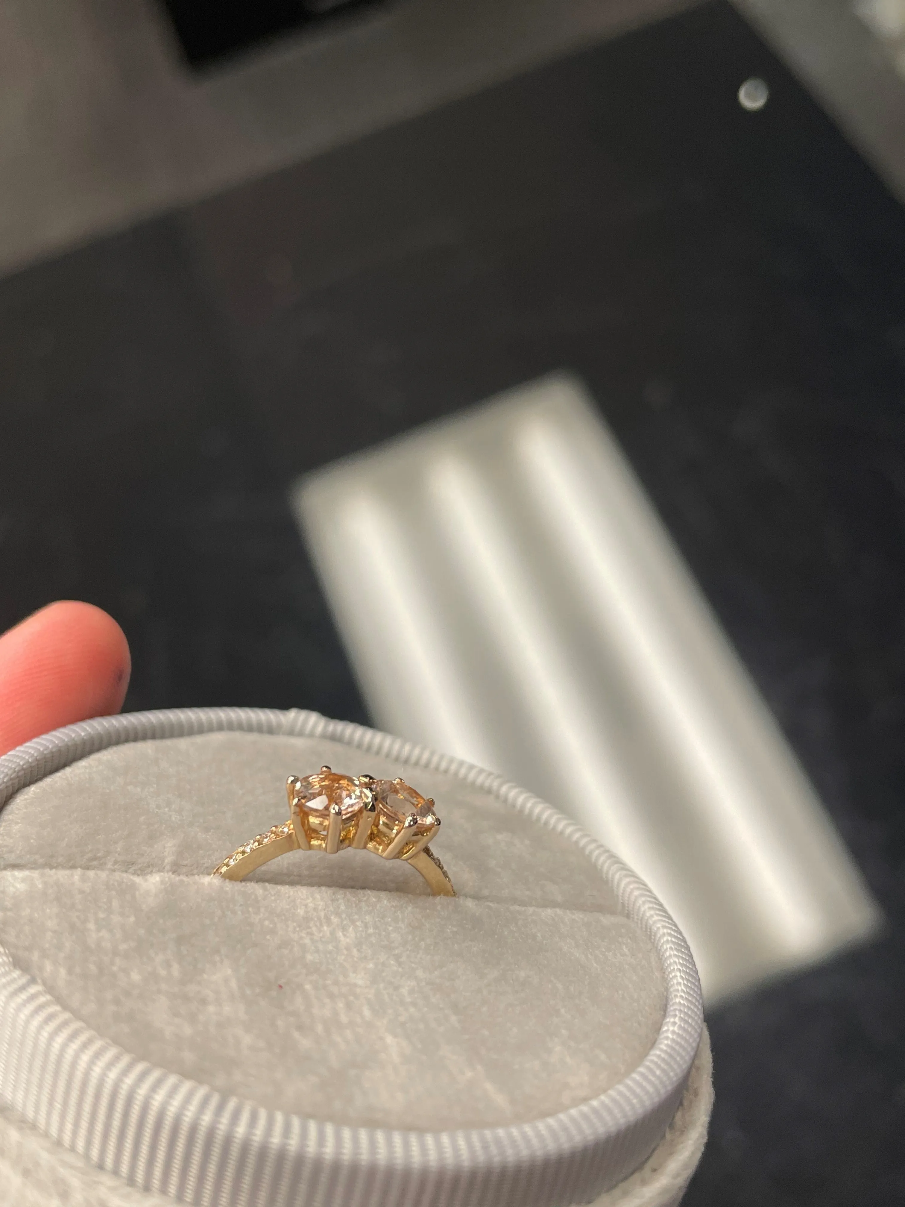 Meadowlark Jewellery Meadowlark - Luna Ring 9ct Rose Gold Morganite & White Diamond