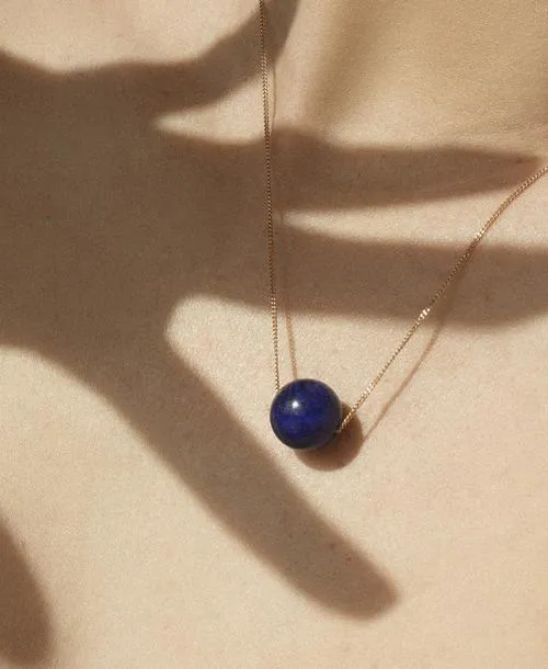 Meadowlark Jewellery Meadowlark - Maya Necklace With Blue Lapis On A 50cm 9ct Yellow Gold Chain