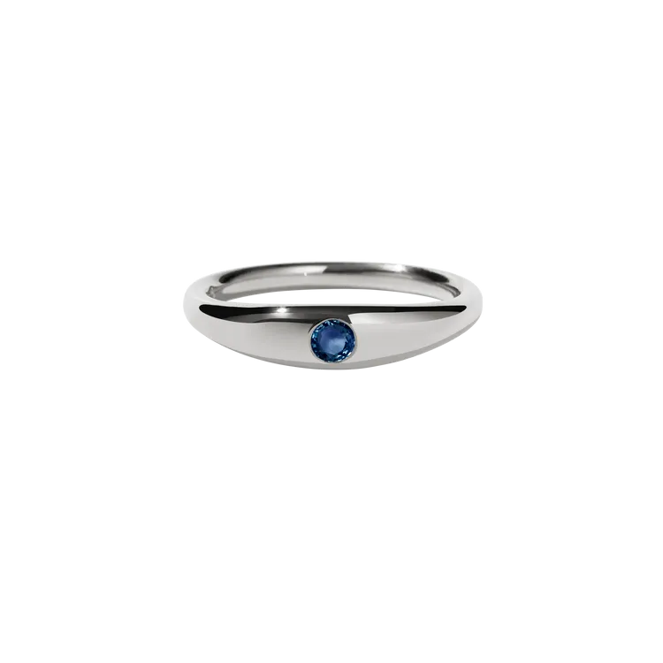 Meadowlark Jewellery Meadowlark - Mini Claude Ring, Sterling Silver and Blue Sapphire