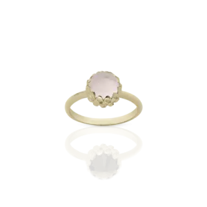 Meadowlark Jewellery Meadowlark Mini Protea Ring - 9ct Yellow Gold & Rose Quartz