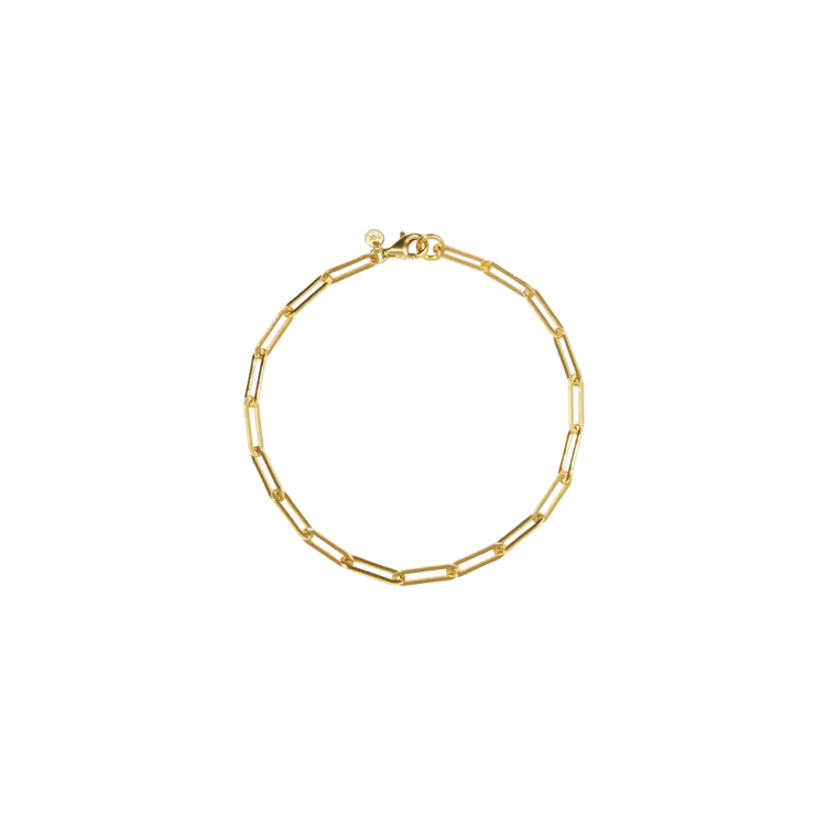 Meadowlark Jewellery Meadowlark - Paperclip Light Chain Bracelet Gold Plated 19cm