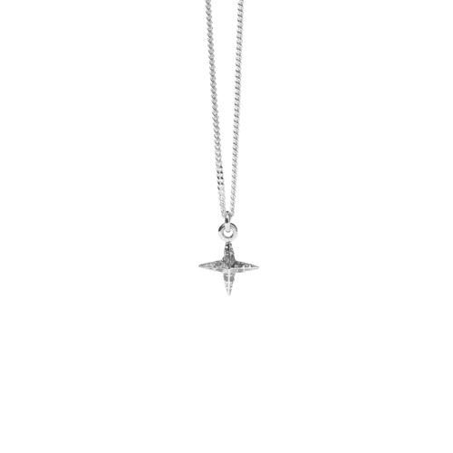 Meadowlark Jewellery Meadowlark Petite Pave Star Charm Necklace - Sterling Silver & Grey Diamond