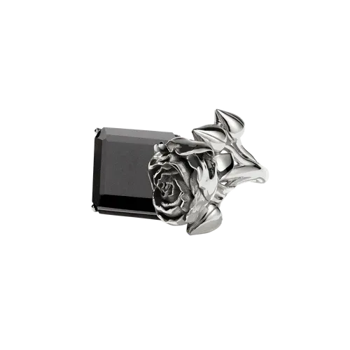 Meadowlark Jewellery Meadowlark - Rose Cocktail Ring Large, Silver Onyx