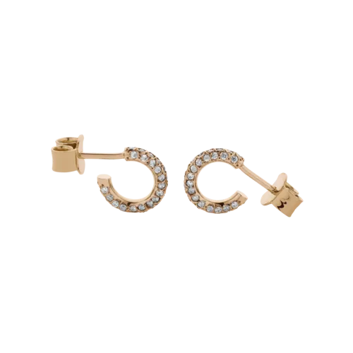 Meadowlark Jewellery Meadowlark Small Taboo Hoops - 9ct Rose Gold & White Diamond