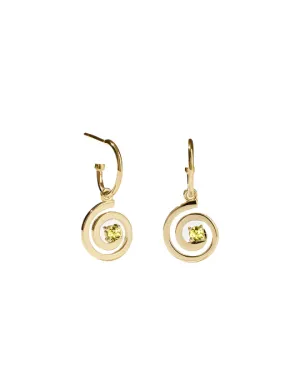 Meadowlark Jewellery Meadowlark - Spiral Signature Hoops Gp Peridot