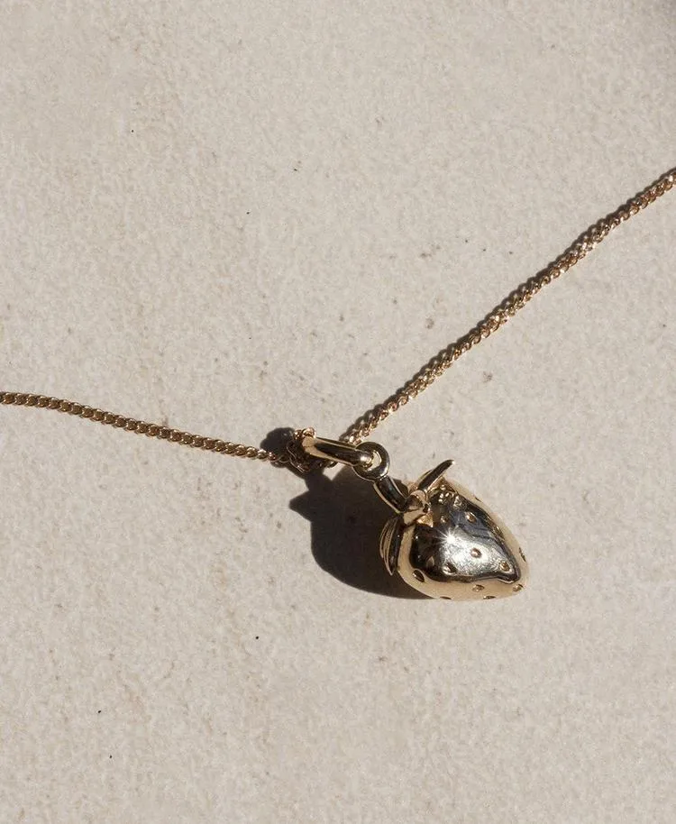 Meadowlark Jewellery Meadowlark - Strawberry Charm Necklace Gold Plated