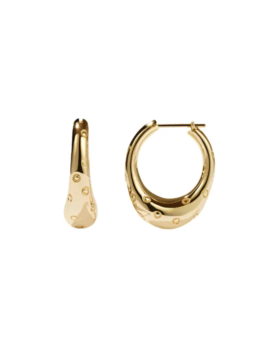 Meadowlark Jewellery Meadowlark - Strawberry Hoop Earrings Large Gold Plated