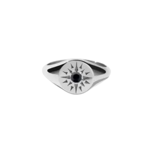 Meadowlark Jewellery Meadowlark Ursa Signet Ring Stone Set - Sterling Silver - Midnight Sapphire