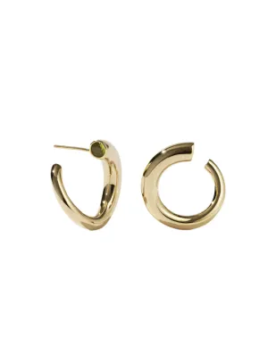 Meadowlark Jewellery Meadowlark - Wave Earrings Medium Gold Plated Peridiot