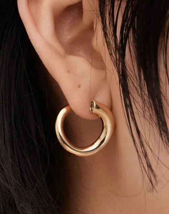 Meadowlark Jewellery Meadowlark - Wave Earrings Medium Gold Plated Peridiot