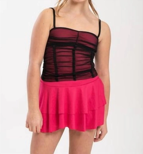 Mesh Corset Tank Top In Pink Mesh ruffle tops girls, long sleeve tees girls