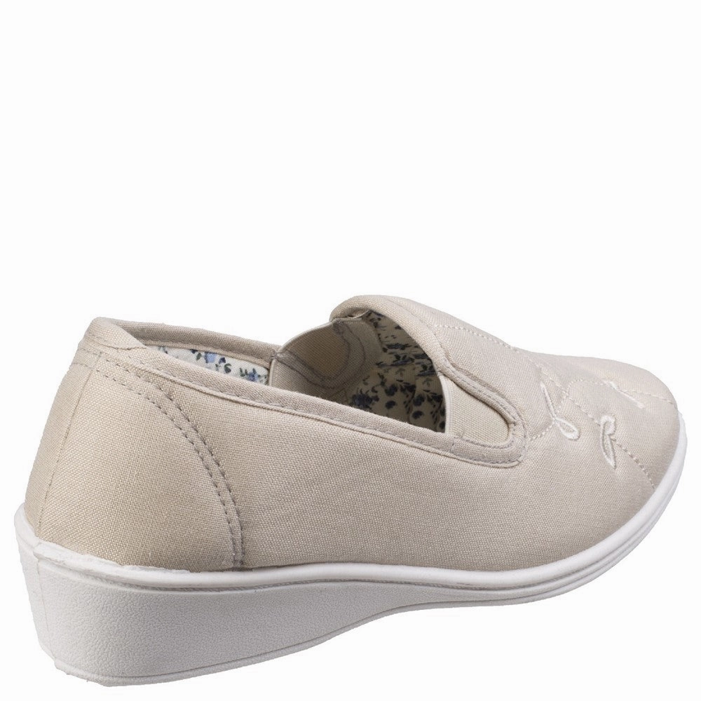 Mirak Bessie Twin Gusset Canvas Slip On Shoe Women's Sneakers Casual Walking Shoes