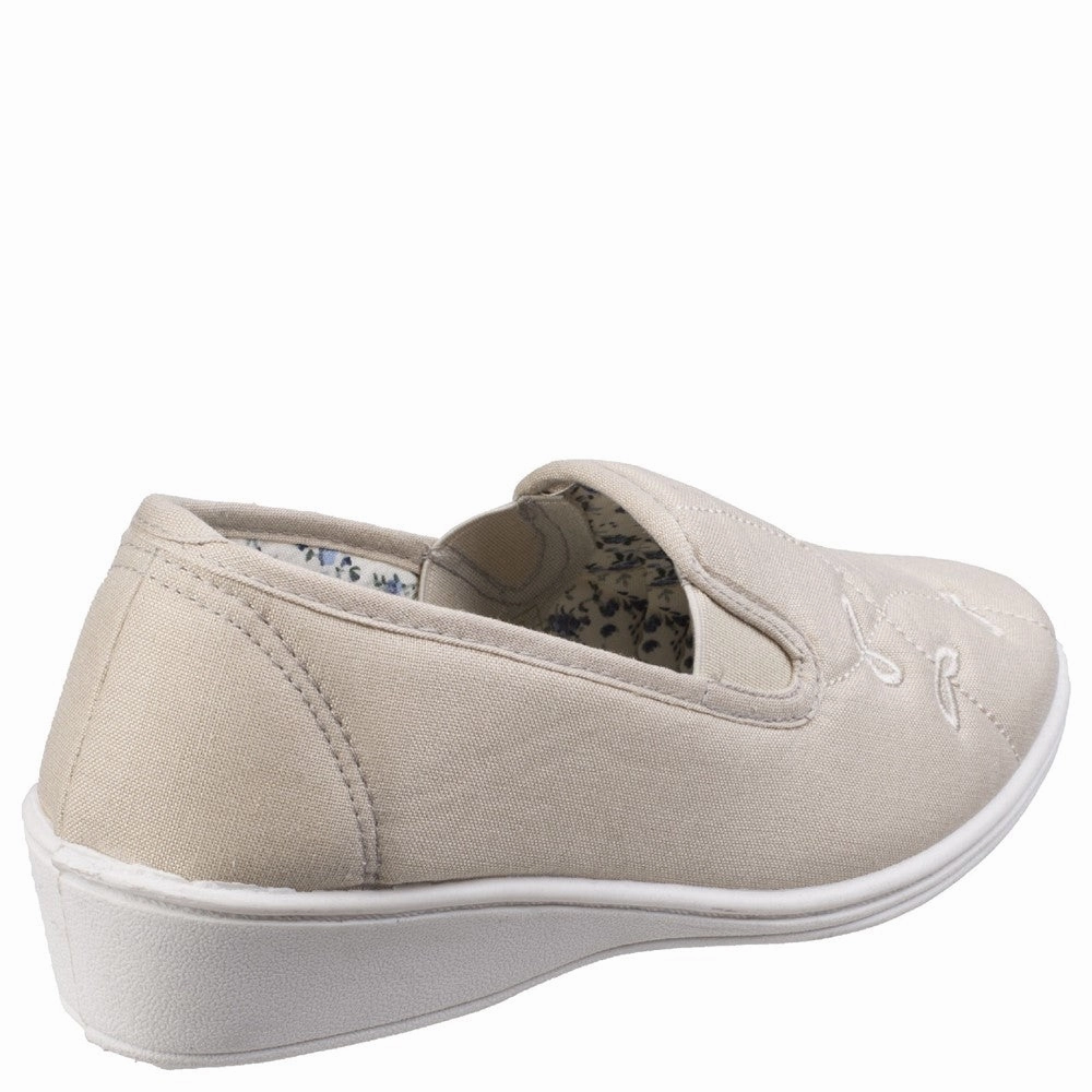 Mirak Bessie Twin Gusset Canvas Slip On Shoe Women's Sneakers Casual Walking Shoes