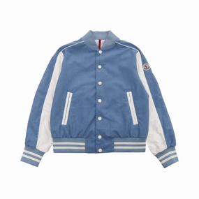 Moncler Boys Button-Up Denim Bomber Jacket winter jackets for boys, lightweight puffer boys
