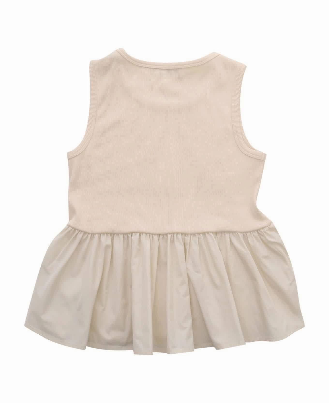 Moncler Girls Cotton-Blend Peplum Top Girls Tunic Top