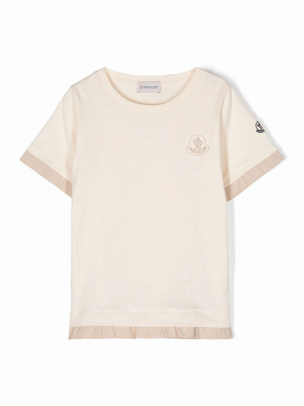 Moncler Girls Layered Cotton T-Shirt ruffle tops girls, long sleeve tees girls
