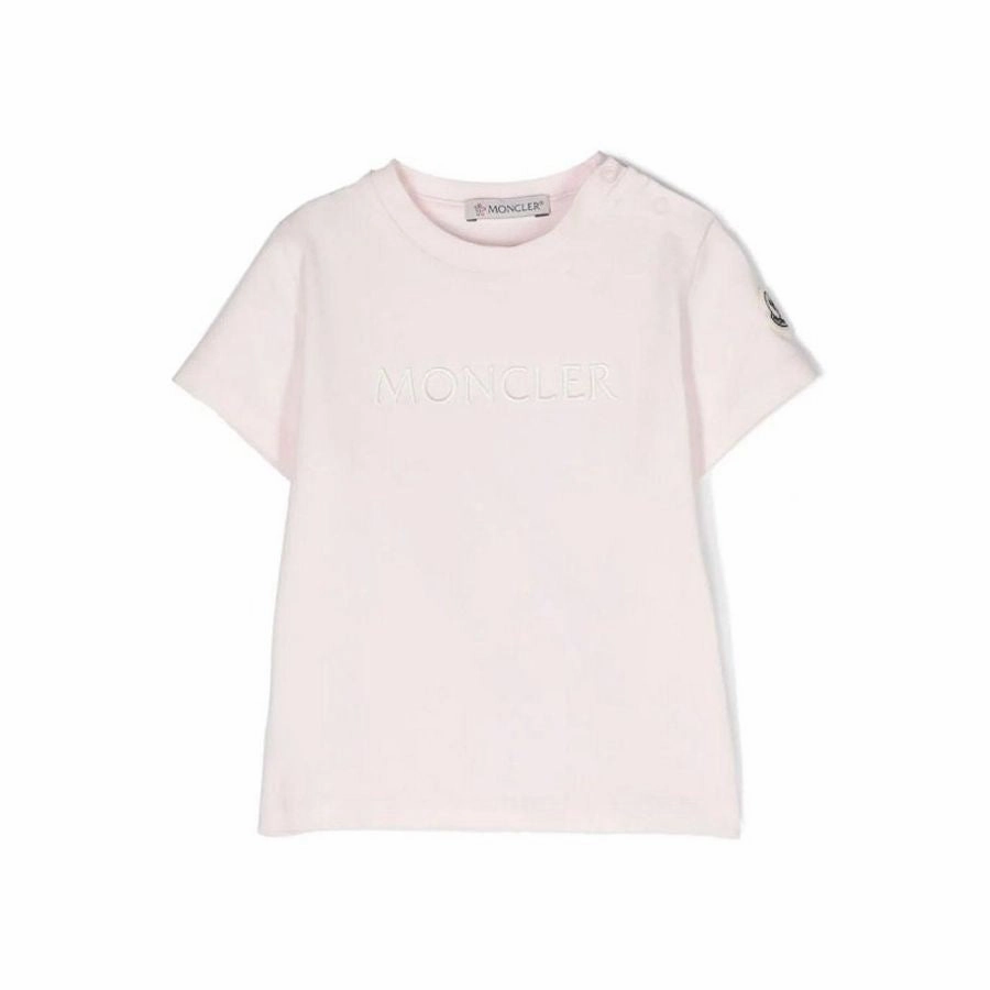 Moncler Girls Logo-Embroidered Jersey T-Shirt ruffle tops girls, long sleeve tees girls