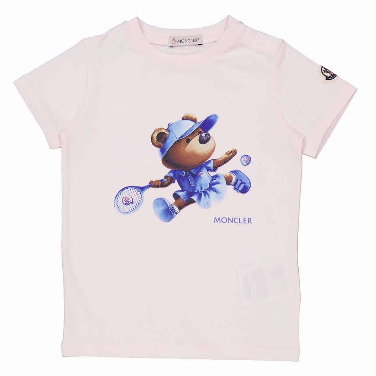 Moncler Girls Logo-Print Crew Neck T-Shirt ruffle tops girls, long sleeve tees girls