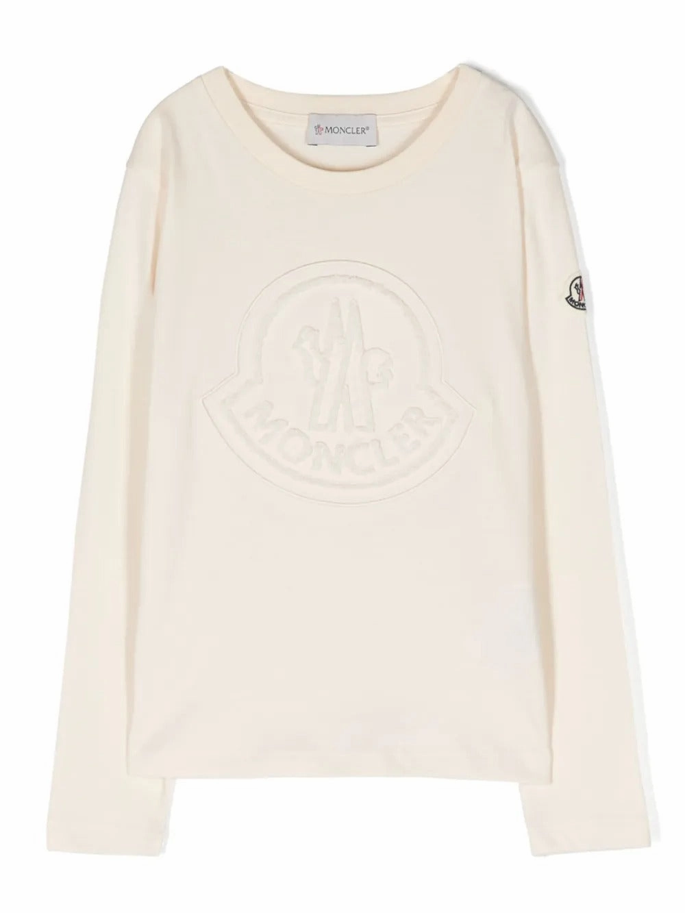 Moncler Girls Mascotte Logo-Applique Cotton T-Shirt ruffle tops girls, long sleeve tees girls
