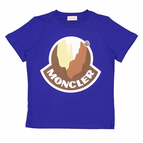 Moncler Kids Logo Print Cotton T-Shirt graphic tees for boys, polo shirts boys