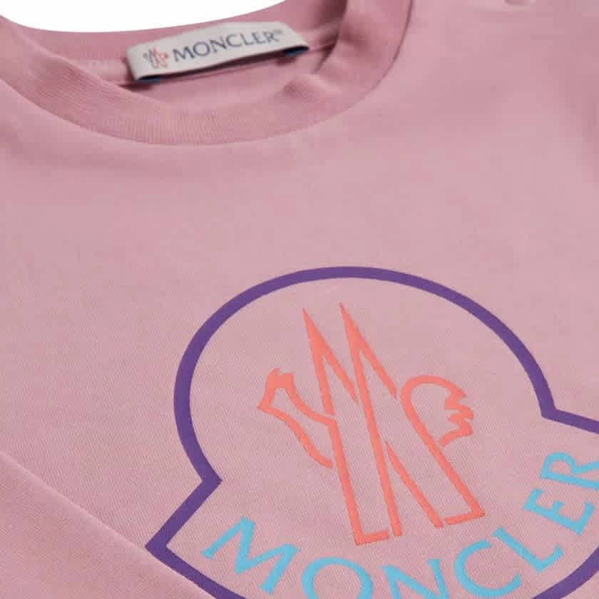 Moncler Kids Logo-Print Long-Sleeve T-Shirt Girls Tunic Top