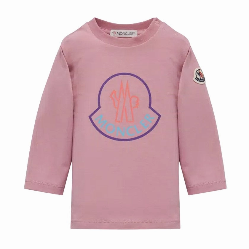 Moncler Kids Logo-Print Long-Sleeve T-Shirt ruffle tops girls, long sleeve tees girls