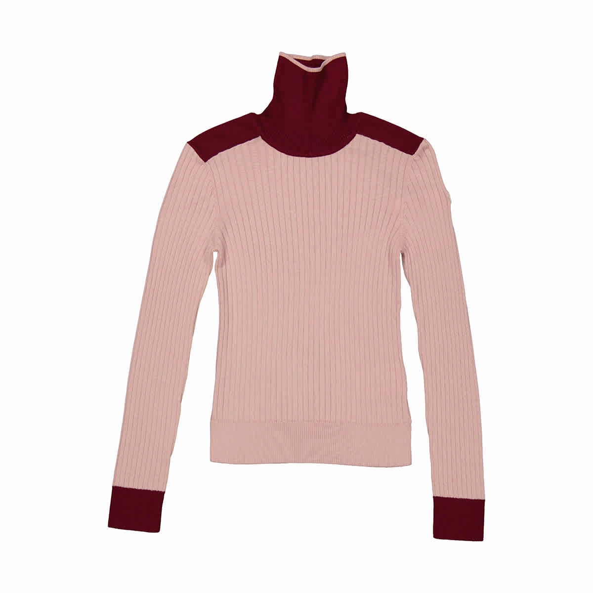 Moncler Kids Pink Two-Toned High-Neck Jumper ruffle tops girls, long sleeve tees girls