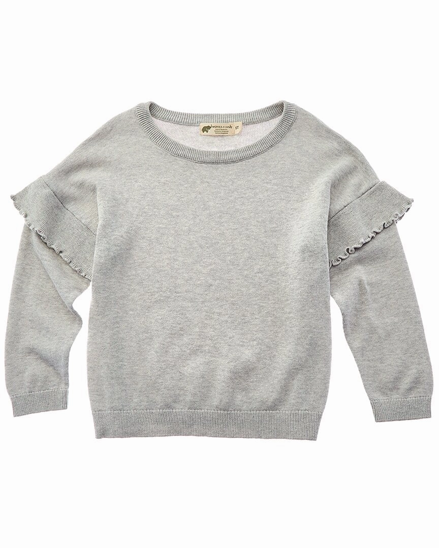 Monica   Andy Knit Ruffle Sweater ruffle tops girls, long sleeve tees girls