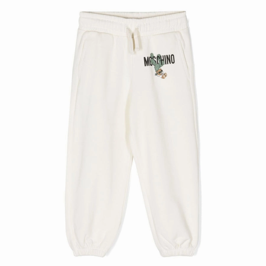 Moschino Logo-Print Pique Cotton Track Pants girls workout sets, yoga pants girls