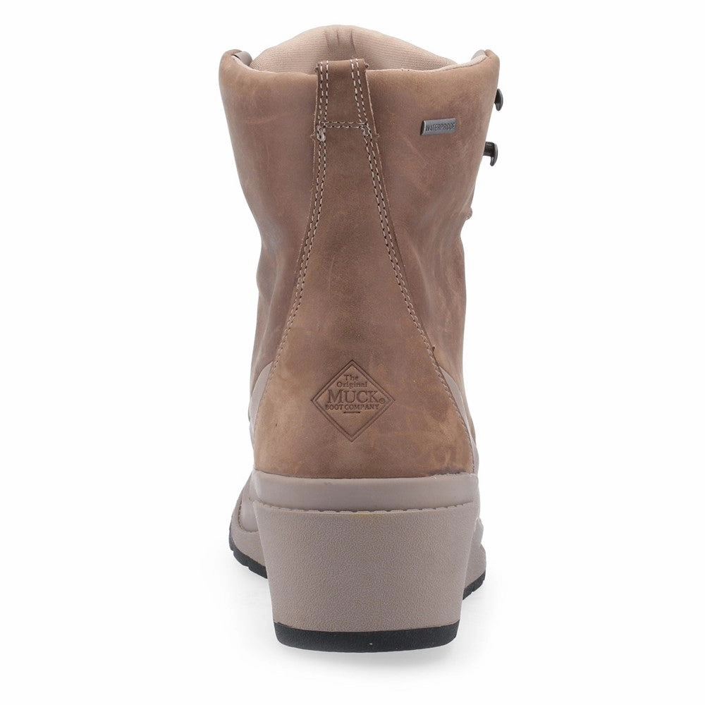 Muck Boots Liberty Leather Wedge Ankle Boots Women's Sneakers Casual Walking Shoes