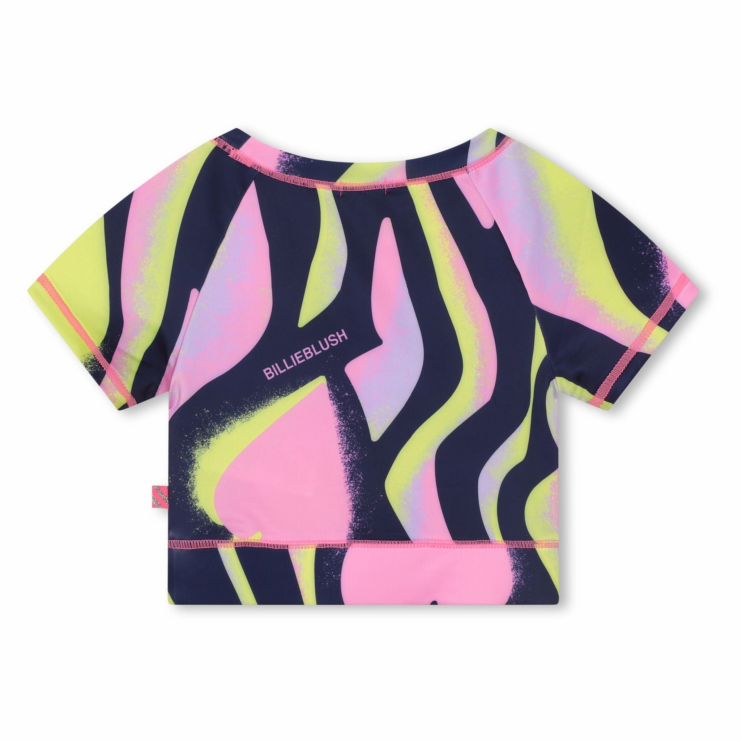 Multicolor Heart Print T-Shirt ruffle tops girls, long sleeve tees girls