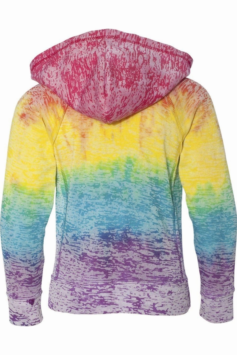 MV Sport Girls Courtney Burnout V-Notch Hooded Sweatshirt Girls Seamless Sportswear