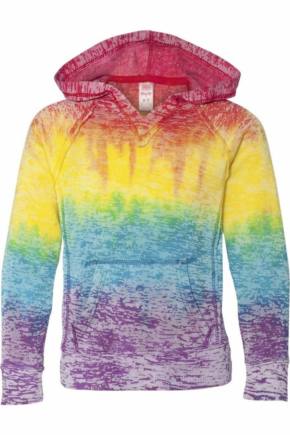 MV Sport Girls Courtney Burnout V-Notch Hooded Sweatshirt girls workout sets, yoga pants girls