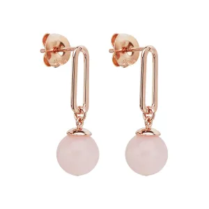 Najo Jewellery Najo - Alba Rose Quartz Earrings Rose Gold Plated