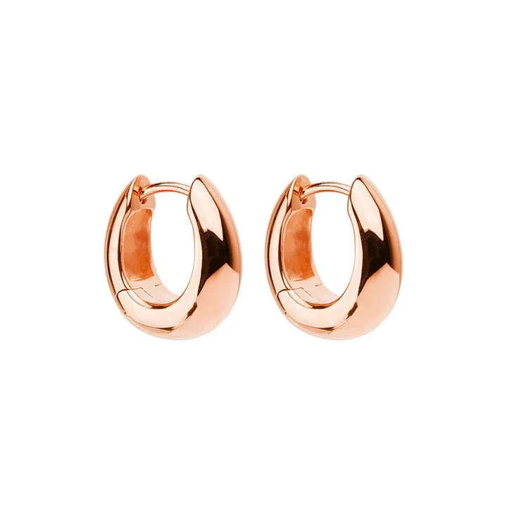 Najo Jewellery Najo - Arco Huggie Earrings Rose Gold