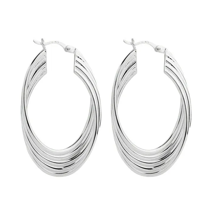 Najo Jewellery Najo - Awaken Oval Silver Earrings