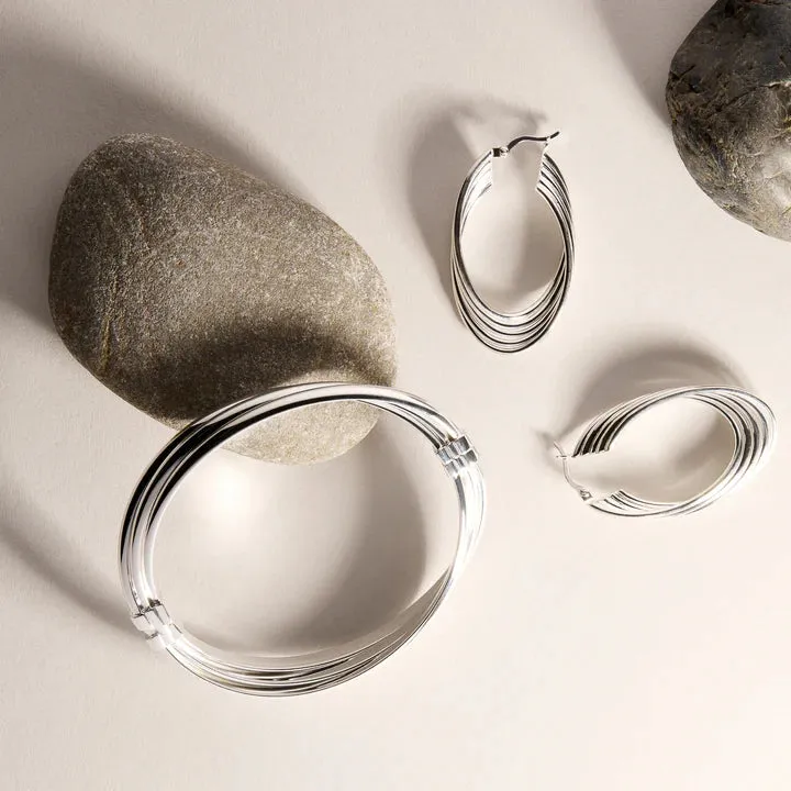 Najo Jewellery Najo - Awaken Oval Silver Earrings