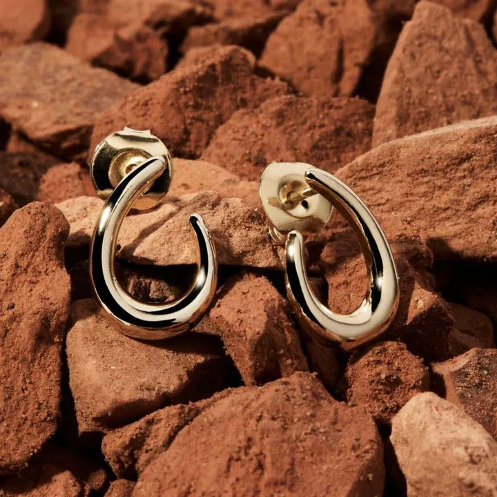 Najo Jewellery Najo - Baby Curl Stud Earrings Gold Plated