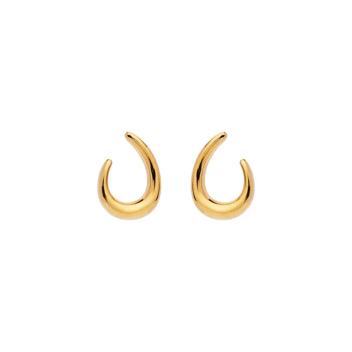Najo Jewellery Najo - Baby Curl Stud Earrings Gold Plated