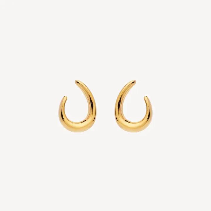 Najo Jewellery Najo - Baby Curl Stud Earrings Gold Plated