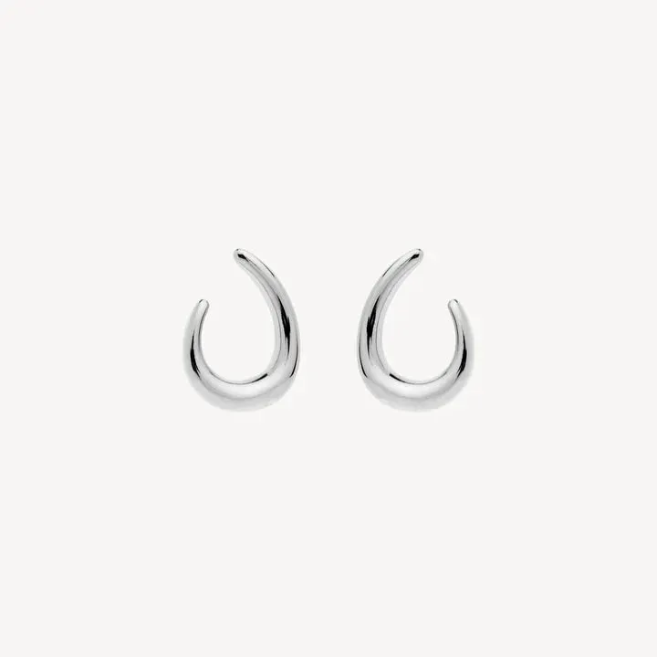 Najo Jewellery Najo - Baby Curl Stud Earrings Silver