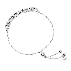 Najo Jewellery Najo - Barbara Bracelet - Graduated Oval Link Tube Chain With Sliding ball